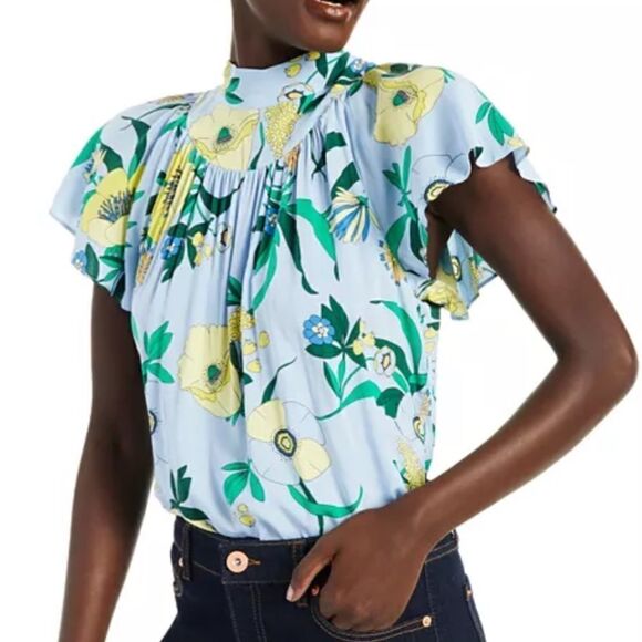 NWT𝅺international CONCEPTS WOMAN S/S FLORAL TIES BACK WOMAN BLOUSE SIZE US PXL‌ - Picture 13 of 13